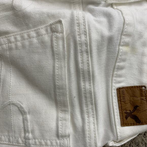 White Denim Jean Shorts American Eagle Stretch Size 0 - Picture 5 of 5